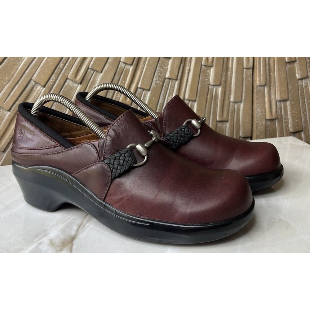 ARIAT 93663 Womens 10 B Slip On Clogs Horsebit Mules Leather Comfort Shoes